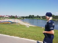 wspólna służba policji i WOPR Skierniewice - patrol wodny