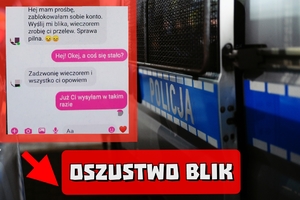 Screen rozmowy dotyczący oszustwa &quot;blik&quot;.