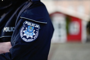 Naszywka Komendy Miejskiej Policji w Skierniewicach.
