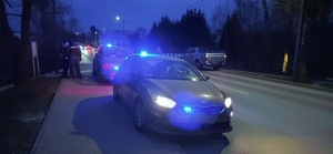 Zatrzymanie wieczorem w Rawie Mazowieckiej.