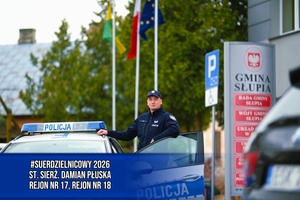 Dzielnicowy w rejonie służbowym.
