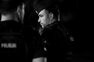 Policjanci biorący udział w zabezpieczeniu.